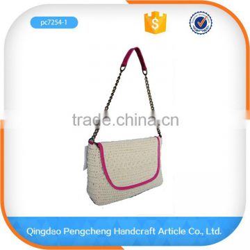 Handmade simple fashion straw hand made crochet bag free pattern