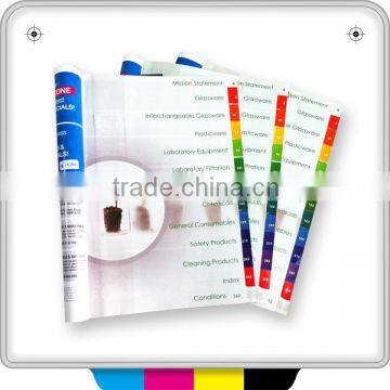 UV varnishing hot stamprint hard cover book with tab divider