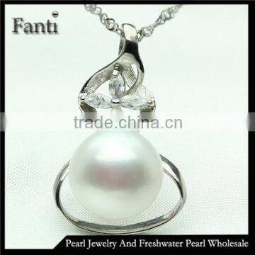 Pearl pendant designs 9-10mm AAA button pearl pendant necklace