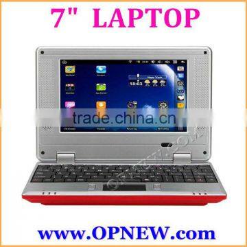7 INCH Cheap dual core Mini laptop Netbook Notebook PC with Android 4.4 WM8880 cpu HDM Camera OPNEW 6 Colors in STOCK now