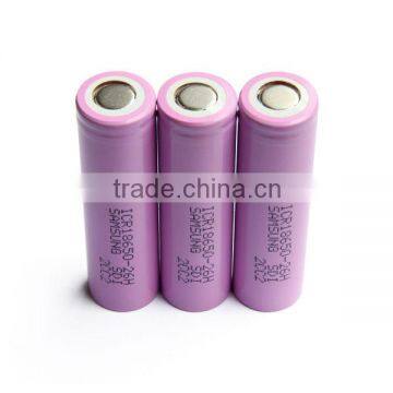 rechargeable 3.7v 2600 samsung 18650 lithium ion battery