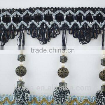 curtain decorative pompon fringing lace