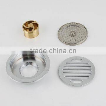 Round Exquisite Linear Floor Drain Chrome Plated Shower Floor Drain Cover Bathroom Accessory photo-3