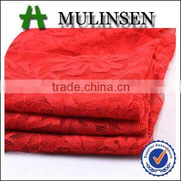 Shaoxing Mulinsen nylon lycra solid dyed stretch lace fabric