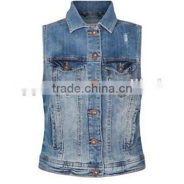 Blue Denim Gilet womens denim vest