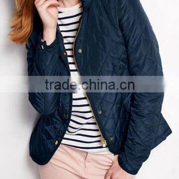 100% polyester shell womens quilted jacket navy color from china