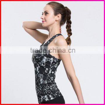 High Stretch women sport yoga vest with pad