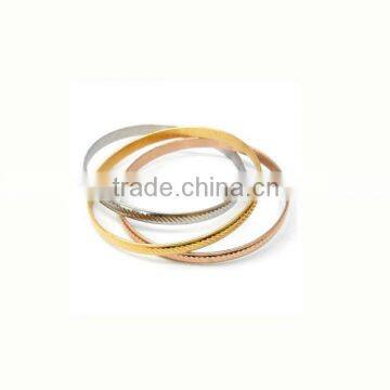 Three piece bangles mix color plating stainless steel bangle bracelet bangles and bracelets gold bangle bracelets (LB8302)