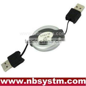 USB AM to AM Computer Cable PC Cable Adapter Retractable