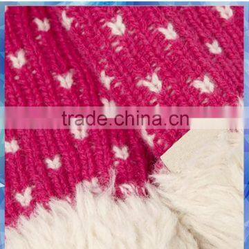 Women Bird Eyes Knitted One Finger Gloves With Fleecy Lining