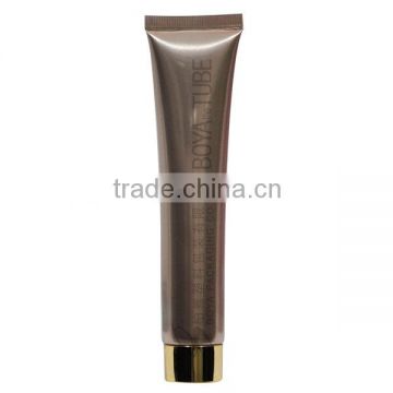 Metallic-like finish cosmetic PEfoil tube with silkscreen printing