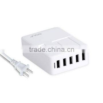 40W 5V 8A 5-Port USB Desktop Travel Charger Wall Power Adapter for mobile phone wholesale