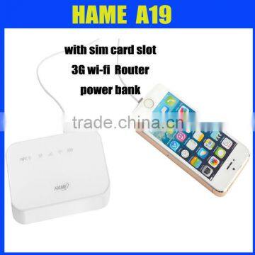 Hame A19 new model 3G wi-fi router with power bank hame a19,a18w