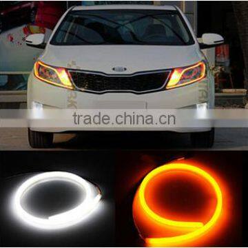 Dual Color White-Amber Car Switchback LED Tube Strip Light DRL Daytime Running Light Flex DRL 30cm 45cm 60cm 90cm