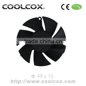 CoolCox 49x10mm frameless fan,graphic card cooling fan,49mm bladeless fan,dc brusheless fan 50mm