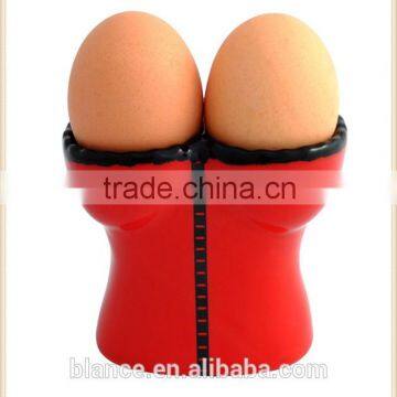 ceramic double egg cup in sexy body double egg holder design