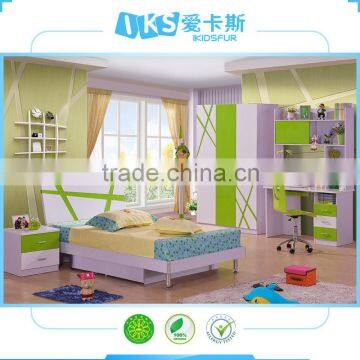 e1 mdf teenager bedroom sets furnitture, green children bedset 8110#