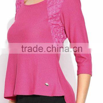 women/girls lace blouse/tops polyester viscose spandex fabric