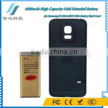 6500mAh 3.85V G870 Extended Battery for Samsung S5 mini with Back Cover Black