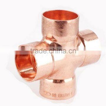 Copper cross shape equal 4 way connector