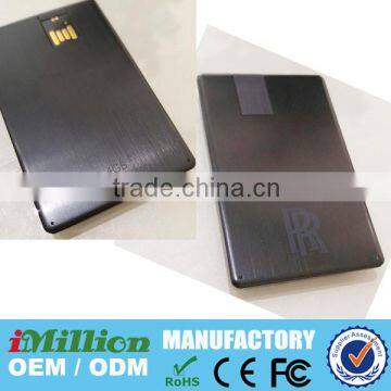 Black Credit card metal USBs 4 GB or 8 GB with graphics laser engraved