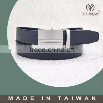 Exquisite black leather hand double stitch leather belt for man