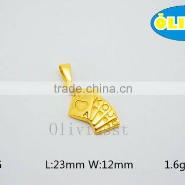 Olivia 2016 New Fashion Modern 316 Stainless Steel Cast Poker Cards Pendant