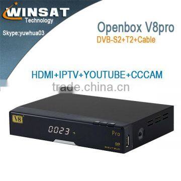 V8 pro dvb-s2/t2/c decoder digital satellite TV receiver support free IPTV,CCCAM,NEWCAMD cline account,youutube youporn