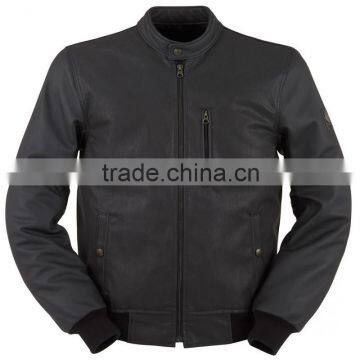 Motorbike Casual Wear Leather Jackets With Bomber Design / PW-JK-357