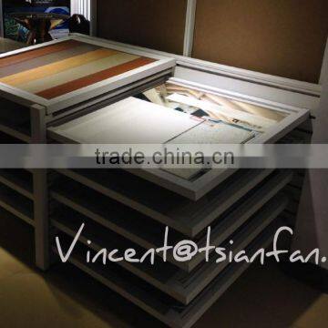 CX018 Tile Horizonal Sliding Display Stand Showroom Trade Show trade show display wall reclining display racks
