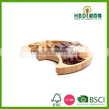 2016 Amazon Best Seller Moon Shaped Bamboo Dishes Plate photo-2