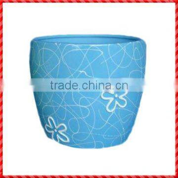 Beautiful handmade terracotta blue christmas planters and seeders