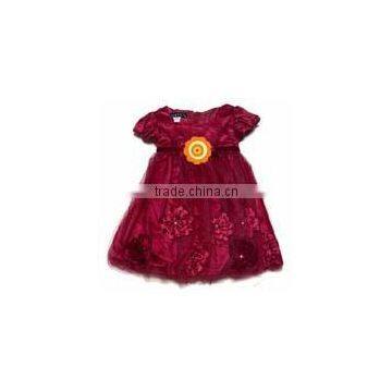 girls holiday christmas dress kids red posies child girls dress