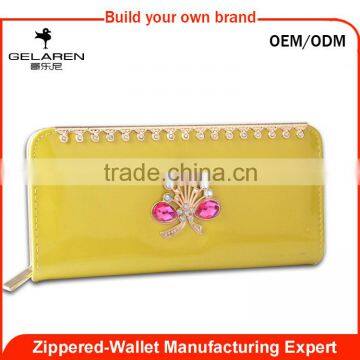 2016 Fashion Trend PU Leather Zipper Purse For Beautiful Women