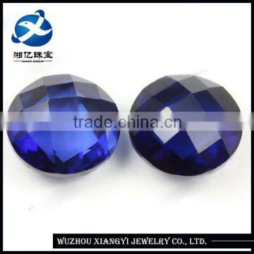 Double turtle faceted round 6mm blue sapphire 34# loose synthetic corundum diamond