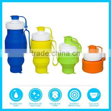 530 ML Silicone Foldable Sport Bicycle Water Bottle for Outdoor