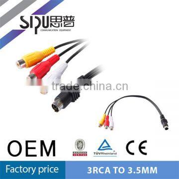 SIPU 3.5mm female to 3rca female copper material mini din av cable