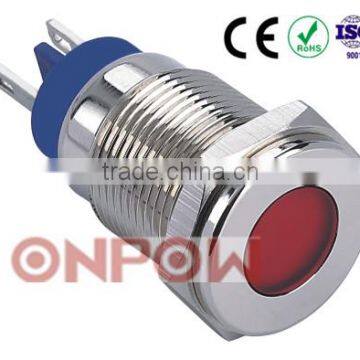 30 Years Industry Leader ONPOW Metal signal lamp GQ16T-D/N Dia. 16mm CE ROHS IP67 waterproof