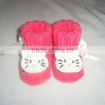 100%cotton hand infant crochet booties baby 3D wholesale sock