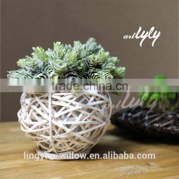 China cheap nature material christmas decor flower pot