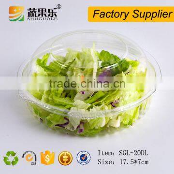 Plastic clear fruit and vegetable salad clamshell packaging box with lid