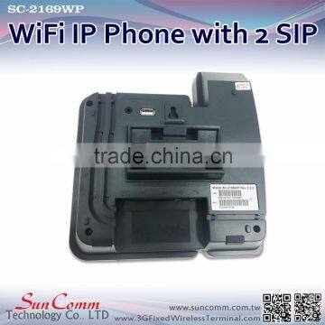 SC-2169WP 1 WAN 1 LAN SMS With 2 SIP Lines WiFi Network IP Phone photo-3