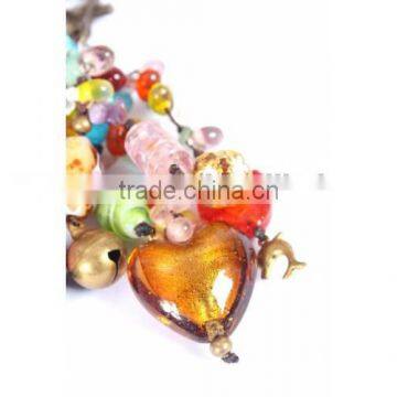 Colorful Heart Glass Beads KEY CHAIN