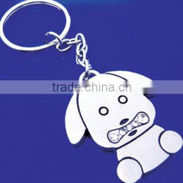 Manufacture promotional custom shaped metal dog keychain