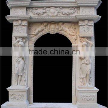 Cheapest Marble Door Surround With Female Statues