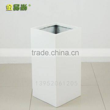 Matt White Rectangular uv Resistant Glass Fiber Urn photo-2
