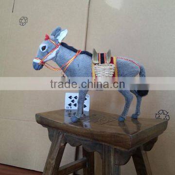 Cute Donkey Garden Decor Furry Donkey Craft Made Goat Fur
