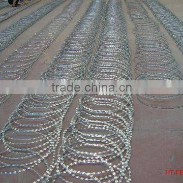 Anping factory hot-dipped galvanized barbed razor wire BTO-22