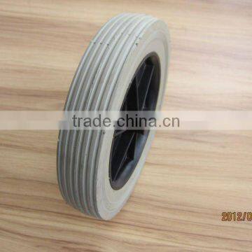 Black Plastic Rim 10X1.75 Semi-pneumatic Small Rubber Wheel for Baby Wagon photo-3