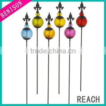 Hot Seller Colorful Outdoor Glass Ball Garden Stick Decoraion